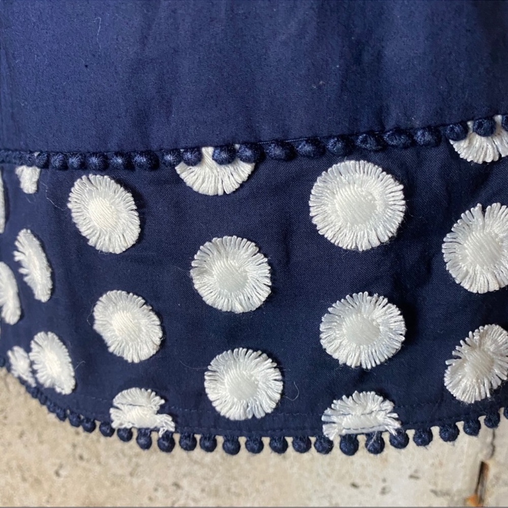 J. Crew Navy Bell Sleeve Dress With Fringe Dot size 0 - Picture 9 of 10